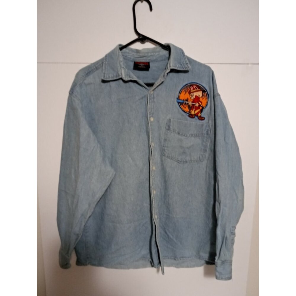 Vintage Looney Tunes Garment Graphics Denim Shirt Size XLarge - Picture 1 of 4